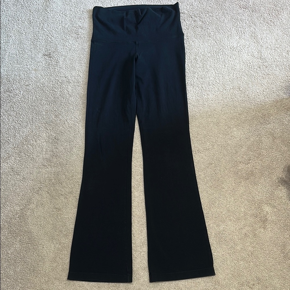 Express Black High-Waisted Fold-Over Yoga Pants